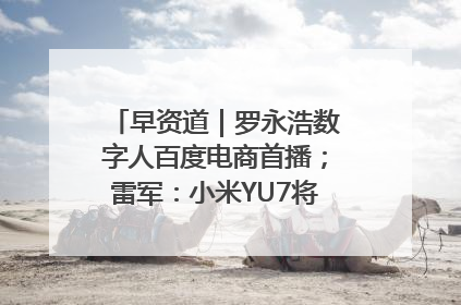 早资道｜罗永浩数字人百度电商首播；雷军：小米YU7将于6月底发布