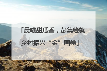 晨曦甜瓜香，彭集绘就乡村振兴“金”画卷