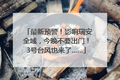 最新预警！影响瑞安全域，今晚不要出门！3号台风也来了……