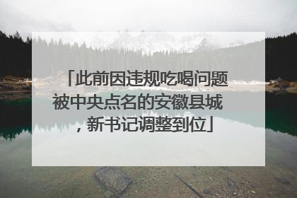 此前因违规吃喝问题被中央点名的安徽县城，新书记调整到位