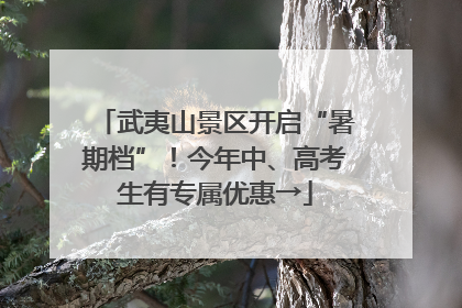 武夷山景区开启“暑期档”！今年中、高考生有专属优惠→