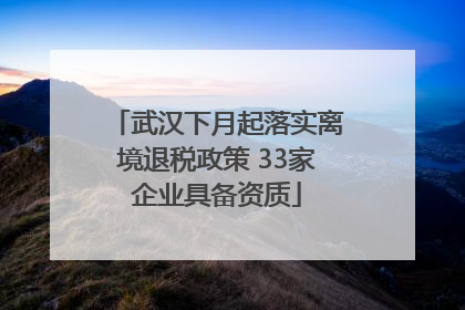 武汉下月起落实离境退税政策 33家企业具备资质