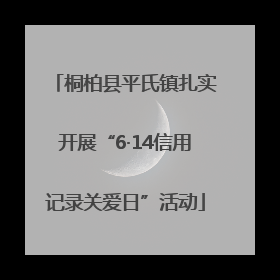 桐柏县平氏镇扎实开展“6·14信用记录关爱日”活动