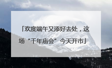 欢度端午又添好去处，这场“千年庙会”今天开市