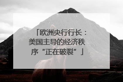 欧洲央行行长：美国主导的经济秩序“正在破裂”
