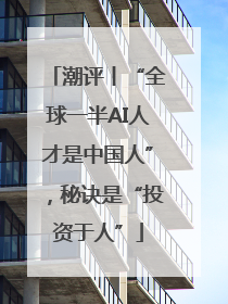 潮评丨“全球一半AI人才是中国人”，秘诀是“投资于人”