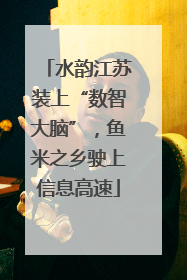 水韵江苏装上“数智大脑”，鱼米之乡驶上信息高速