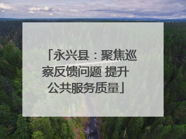 永兴县：聚焦巡察反馈问题 提升公共服务质量