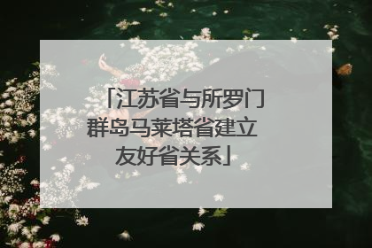 江苏省与所罗门群岛马莱塔省建立友好省关系