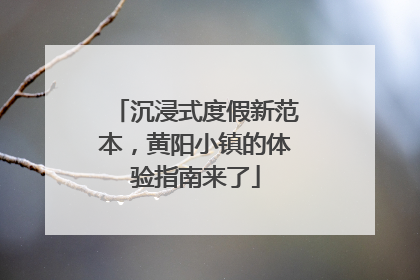 沉浸式度假新范本，黄阳小镇的体验指南来了