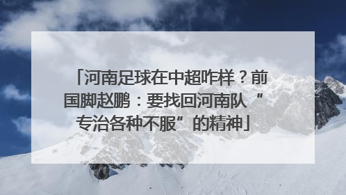 河南足球在中超咋样？前国脚赵鹏：要找回河南队“专治各种不服”的精神