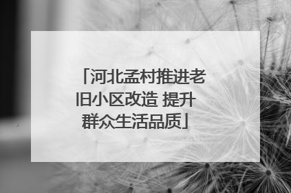 河北孟村推进老旧小区改造 提升群众生活品质