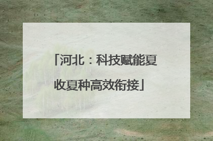 河北：科技赋能夏收夏种高效衔接
