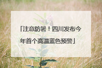 注意防暑！四川发布今年首个高温蓝色预警