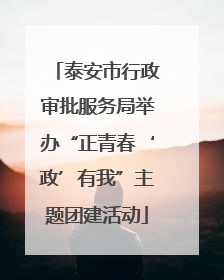 泰安市行政审批服务局举办“正青春‘政’有我”主题团建活动