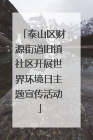 泰山区财源街道旧镇社区开展世界环境日主题宣传活动