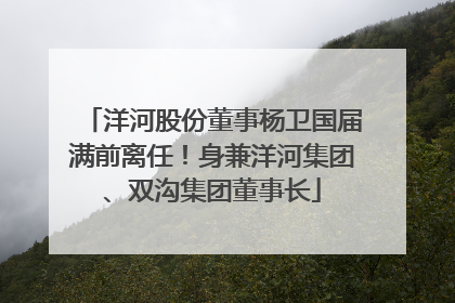洋河股份董事杨卫国届满前离任！身兼洋河集团、双沟集团董事长