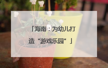 海南：为幼儿打造“游戏乐园”