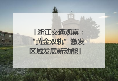 浙江交通观察：“黄金双轨”激发区域发展新动能