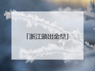 浙江颁出金鼎