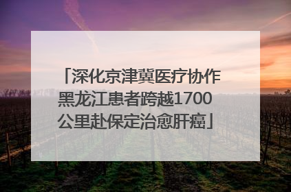 深化京津冀医疗协作 黑龙江患者跨越1700公里赴保定治愈肝癌