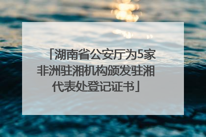 湖南省公安厅为5家非洲驻湘机构颁发驻湘代表处登记证书