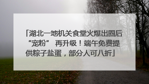 湖北一地机关食堂火爆出圈后“宠粉” 再升级！端午免费提供粽子盐蛋，部分人可八折