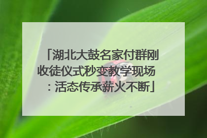 湖北大鼓名家付群刚收徒仪式秒变教学现场：活态传承薪火不断