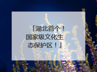 湖北首个！国家级文化生态保护区！