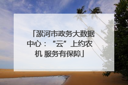 漯河市政务大数据中心：“云”上约农机 服务有保障
