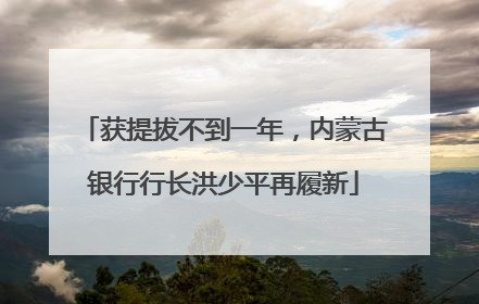 获提拔不到一年，内蒙古银行行长洪少平再履新