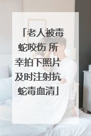 老人被毒蛇咬伤 所幸拍下照片及时注射抗蛇毒血清