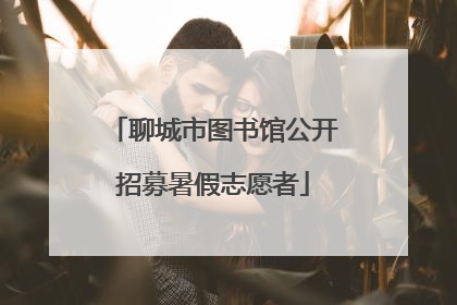 聊城市图书馆公开招募暑假志愿者