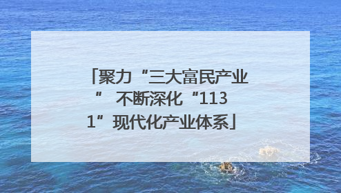 聚力“三大富民产业” 不断深化“1131”现代化产业体系
