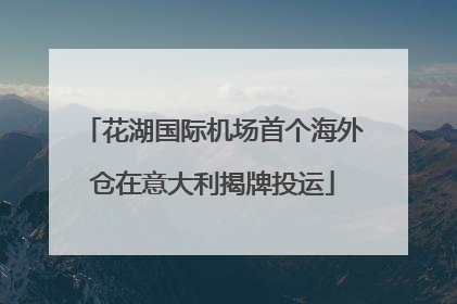 花湖国际机场首个海外仓在意大利揭牌投运