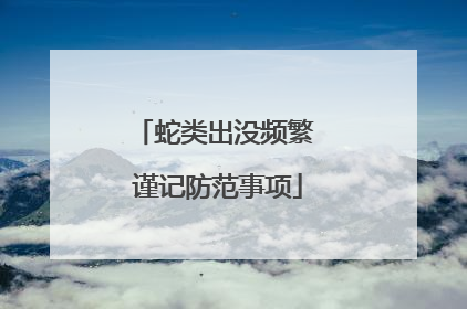 蛇类出没频繁 谨记防范事项