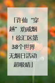 许仙“穿越”劝戒烟！徐汇区第38个世界无烟日活动超吸睛