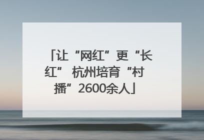 让“网红”更“长红” 杭州培育“村播”2600余人