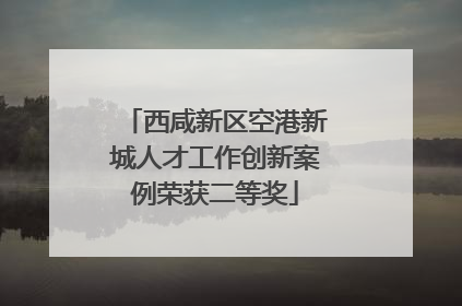 西咸新区空港新城人才工作创新案例荣获二等奖