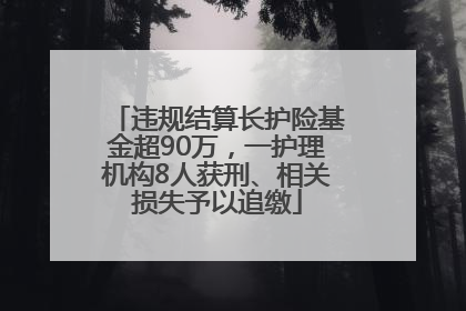 违规结算长护险基金超90万，一护理机构8人获刑、相关损失予以追缴