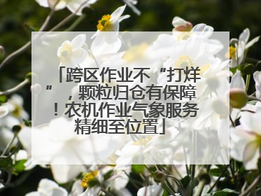 跨区作业不“打烊”，颗粒归仓有保障！农机作业气象服务精细至位置