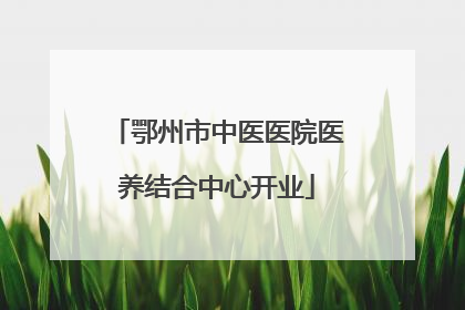 鄂州市中医医院医养结合中心开业