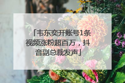 韦东奕开账号1条视频涨粉超百万，抖音副总裁发声