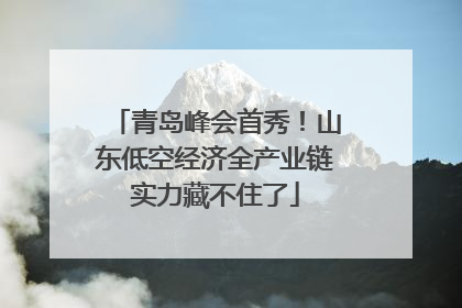 青岛峰会首秀！山东低空经济全产业链实力藏不住了