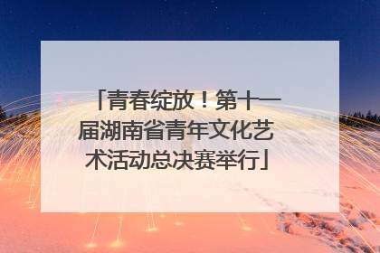 青春绽放！第十一届湖南省青年文化艺术活动总决赛举行