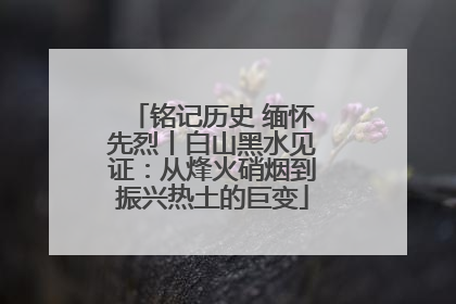 铭记历史 缅怀先烈丨白山黑水见证：从烽火硝烟到振兴热土的巨变