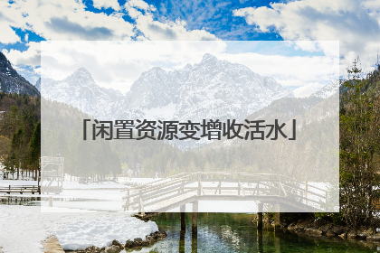 闲置资源变增收活水