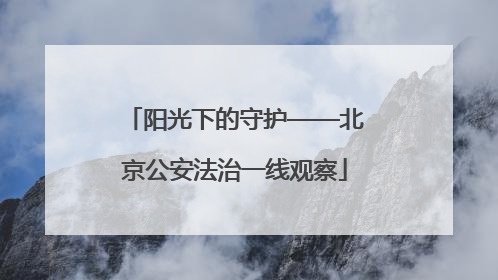 阳光下的守护——北京公安法治一线观察