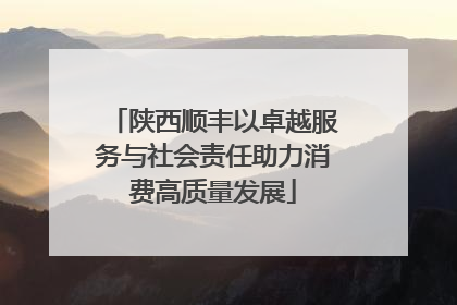 陕西顺丰以卓越服务与社会责任助力消费高质量发展