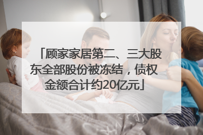 顾家家居第二、三大股东全部股份被冻结，债权金额合计约20亿元